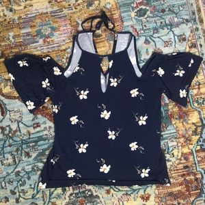 American Eagle | Navy Soft & Sexy Crepe Top